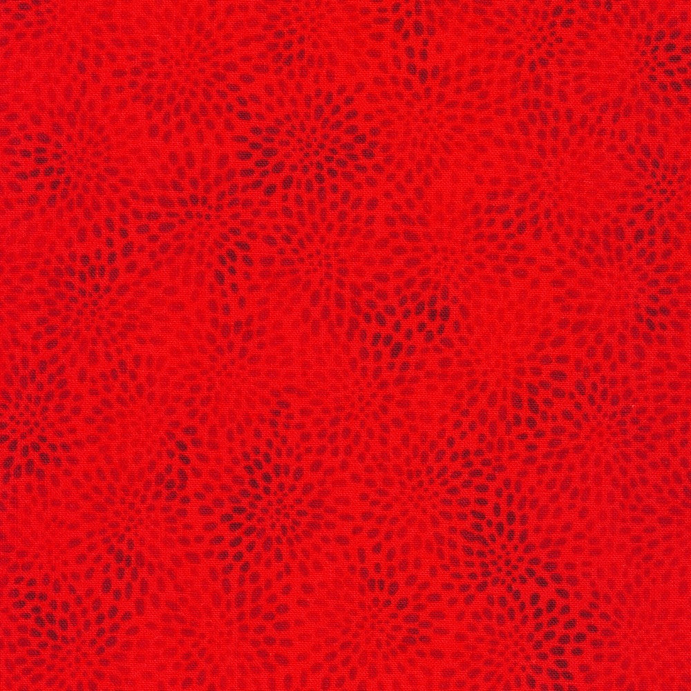 Fusions  Poppy Red Packed Zinia Blooms Robert Kaufman Cotton Fabric RK-SRK-21321-302