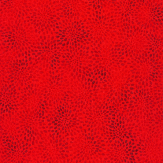 Fusions  Poppy Red Packed Zinia Blooms Robert Kaufman Cotton Fabric RK-SRK-21321-302