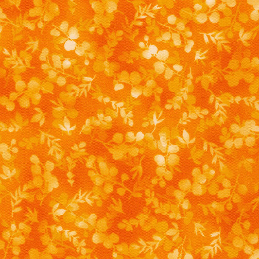 Fusions Tangerine Orange Foliage Mix Robert Kaufman Cotton Fabric RK-SRK-21320-147