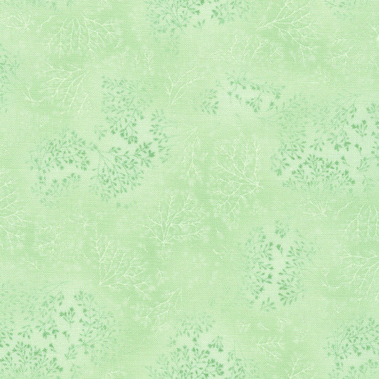 Fusions Celery Green Floral Leaf Branch Robert Kaufman Cotton Fabric