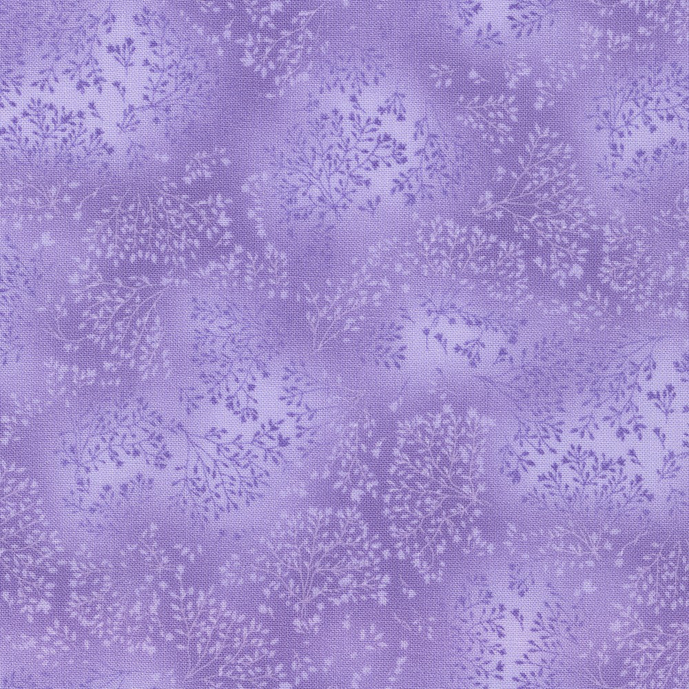 Fusions Collection Spring Purple Leaf Branch Floral Robert Kaufman Cotton Fabric