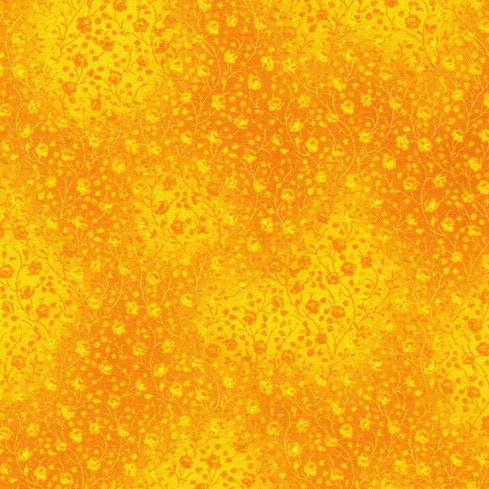 Fusions Collection Sunshine Yellow Leaf Branch Floral Robert Kaufman Cotton Fabric