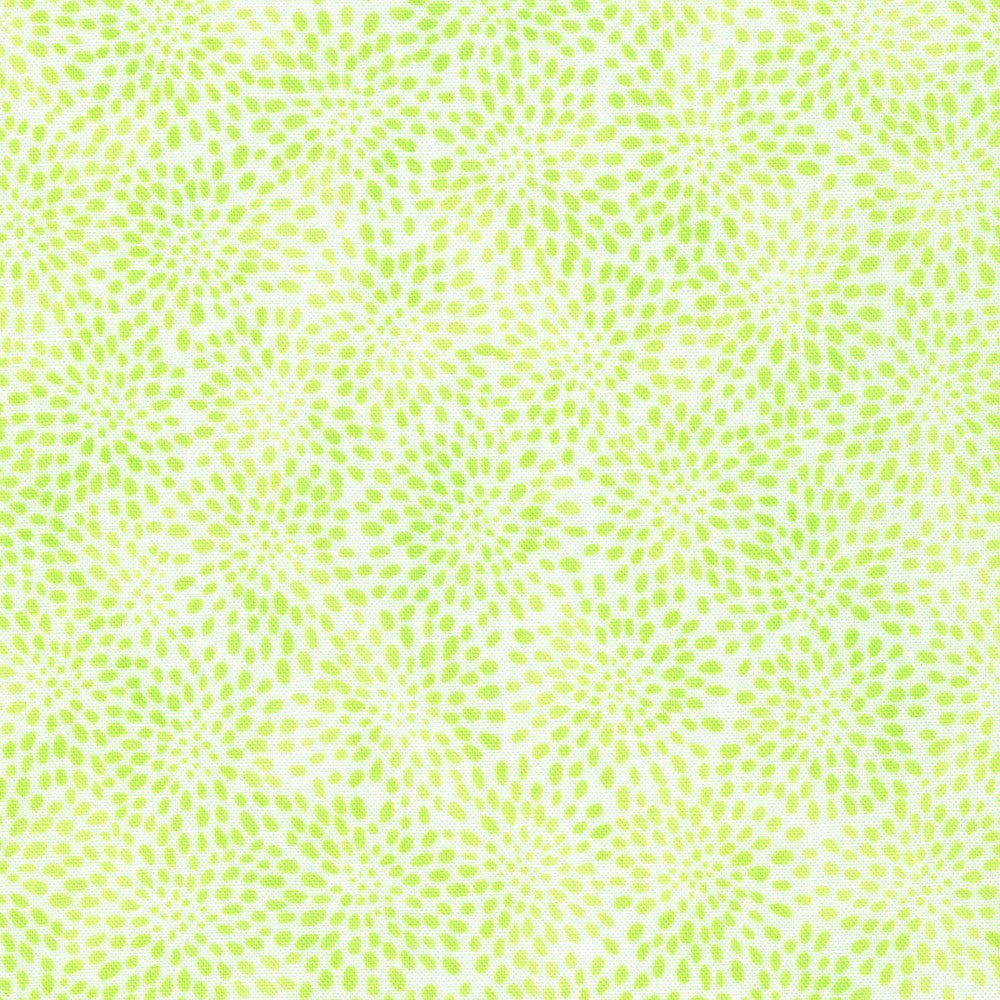 Fusions Fresh Dew Yellow Green Packed Zinia Blooms Robert Kaufman Cotton Fabric