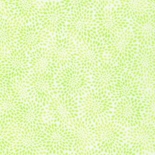 Fusions Fresh Dew Yellow Green Packed Zinia Blooms Robert Kaufman Cotton Fabric