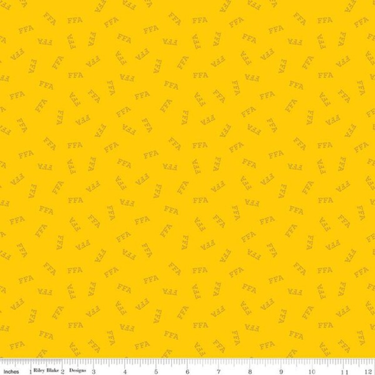 FFA Forever Blue 2 Logo Yellow Riley Blake Designs Cotton Fabric RB-C15853-YELLOW