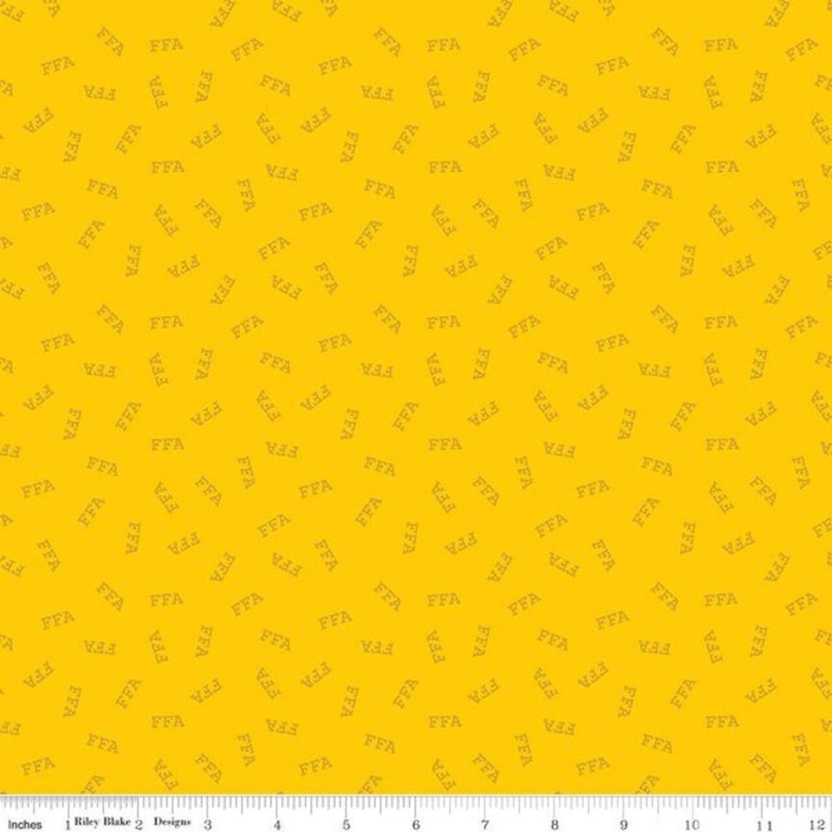 FFA Forever Blue 2 Logo Yellow Riley Blake Designs Cotton Fabric RB-C15853-YELLOW | US Fabric Shop