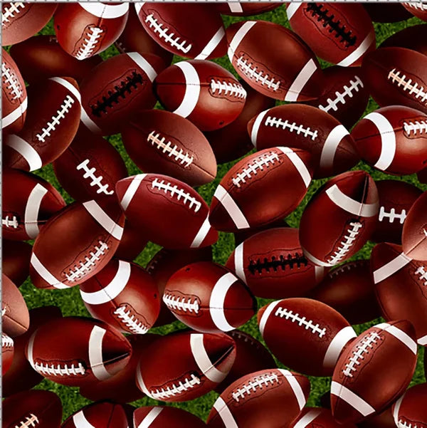 Game Day Football Allover Green Oasis Fabrics Cotton Fabric