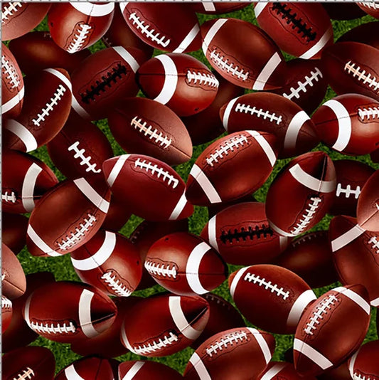 Game Day Football Allover Green Oasis Fabrics Cotton Fabric