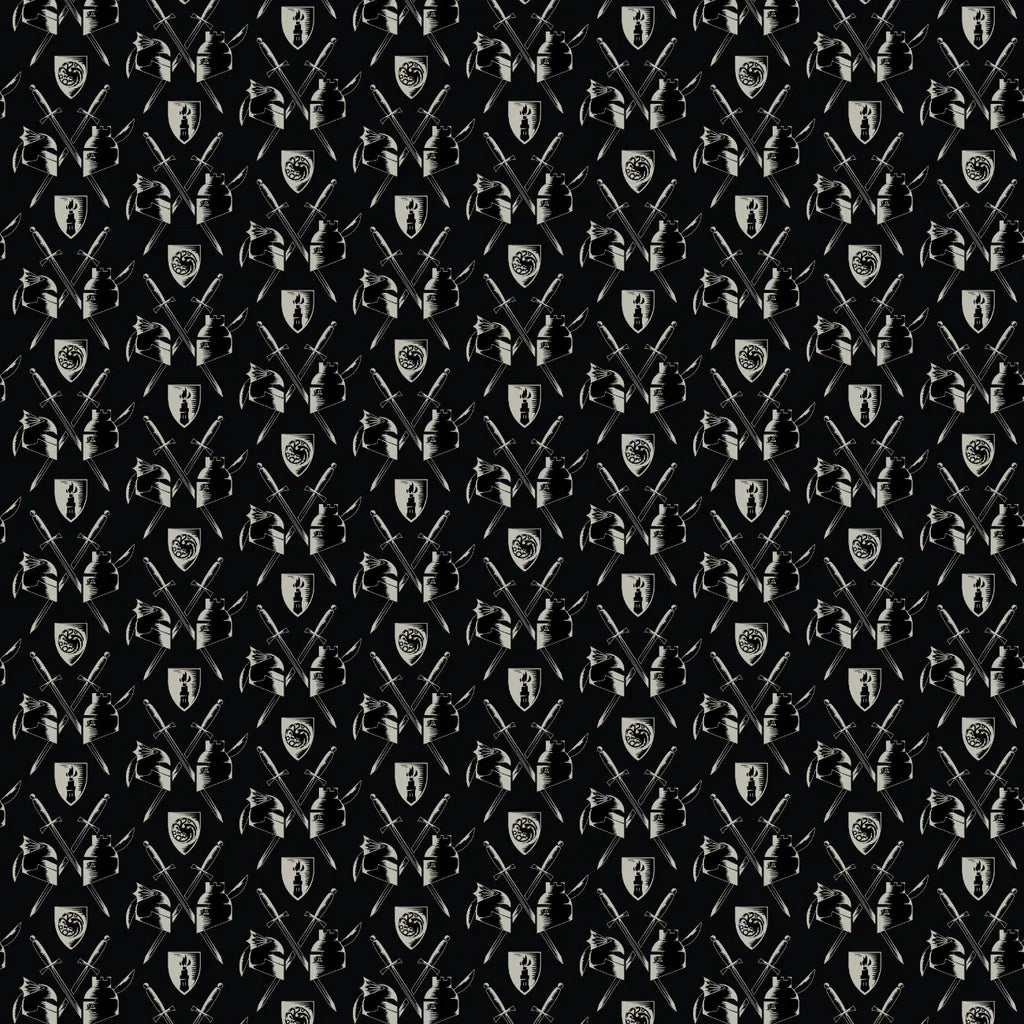 Game of Thrones & House of the Dragon House of Rivals Black Camelot Fabrics Cotton Fabric