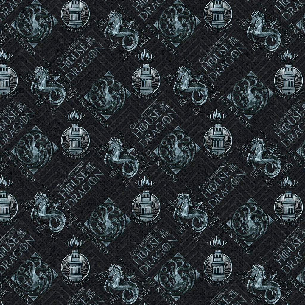 Game of Thrones & House of the Dragon Mottos Houses Multi Camelot Fabrics Cotton Fabric