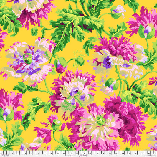 Garden Party Florals Yellow February 2024 Philip Jacobs Kaffe Fassett Collective Free Spirit Cotton Fabric  FS-PWPJ020.YELLOW
