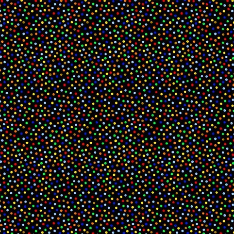 Garden Pindot Brite Rainbow Dots Black Michael Miller Cotton Fabric MM-CX1065-BRIT