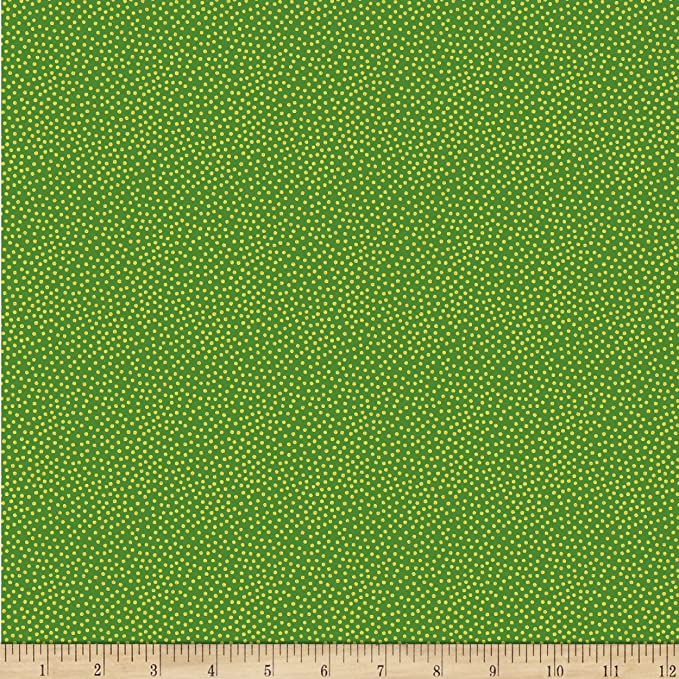 Garden Pindot Metallic Emerald Green Michael Miller Cotton Fabric MM-CM1065-EMER-D