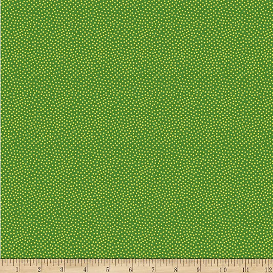 Garden Pindot Metallic Emerald Green Michael Miller Cotton Fabric MM-CM1065-EMER-D