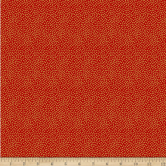 Garden Pindot Metallic Paprika Orange Michael Miller Cotton Fabric MM-CM1065-PAPR