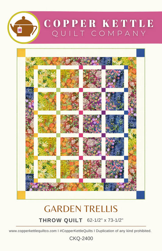 Garden Trellis Throw Quilt Pattern Copper Kettle Quilt Company  CKQ-2400
