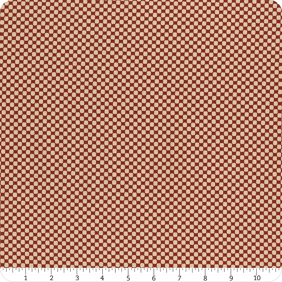Garnets & Gingham Geo Dot Garnet Cream Kim Diehl Henry Glass Cotton Fabric HG-1353-88