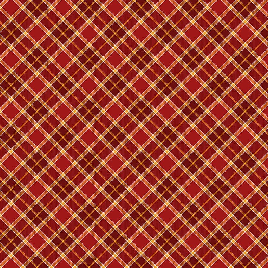 Gather with a Grateful Heart Bias Plaid Cranberry Red Timeless Treasures Cotton Fabric TT-PLAID-CD3522-CRANBERRY