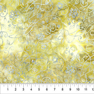 Gatsby Floral Vine Lemon Twist Banyan Batiks Northcott Cotton Fabric NC-83264-512