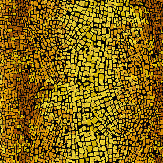 Gemma Abstract Mosaic Yellow Magnesite Candy Quilts Andover Fabrics Cotton Fabric AF-A-841-Y