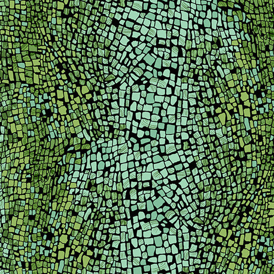 Gemma Abstract Mosaic Aventurine Green Eye Candy Quilts Andover Fabrics Cotton Fabric AF-A-841-G1