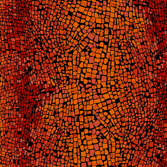 Gemma Abstract Mosaic Carnelian Orange Eye Candy Quilts Andover Fabrics Cotton Fabric AF-A-841-O