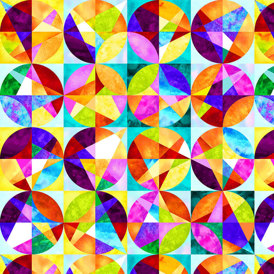 Geofetti II Circle Stars Multi Art Loft Studio E Cotton Fabric