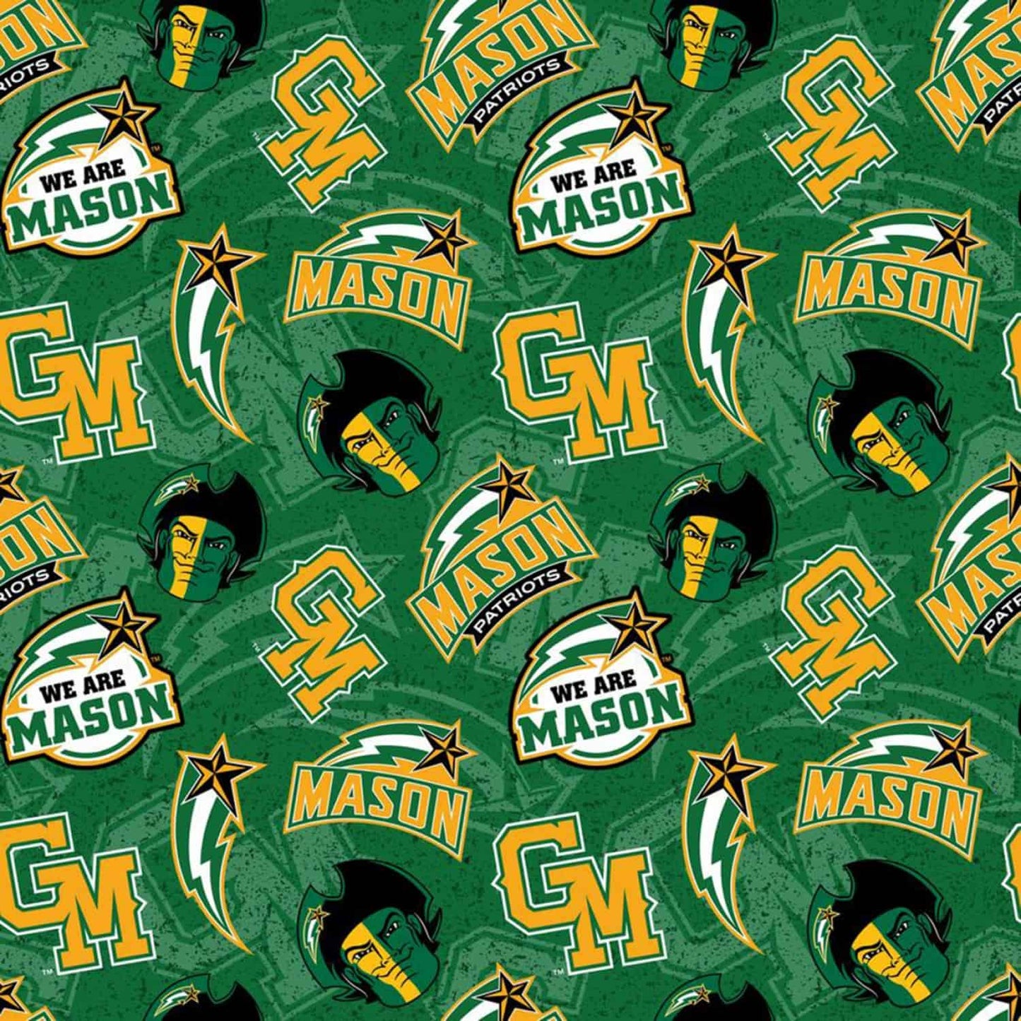 George Mason Patriots NCAA College Tone Tone Sykel Cotton Fabric GMU-1178