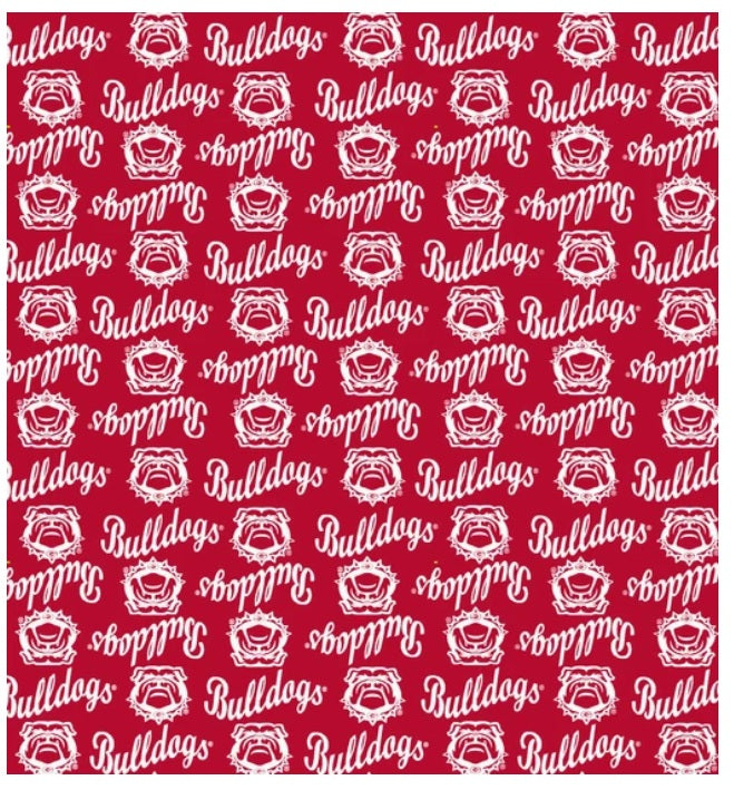 Georgia Bulldogs NCAA College Mini Packed Logo Sykel Enterprises Cotton Fabric GA-1390