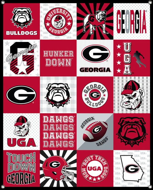 Georgia Bulldogs NCAA College Shirt Spirit Banner 58x47 inches Sykel Enterprises 4 Grommets Polyester Fabric GA-5003