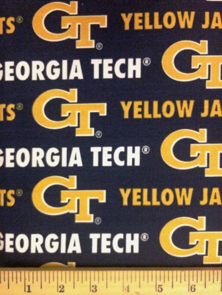 Georgia Tech Yellow Jackets NCAA College Sykel Twill Canvas Fabric GT-250