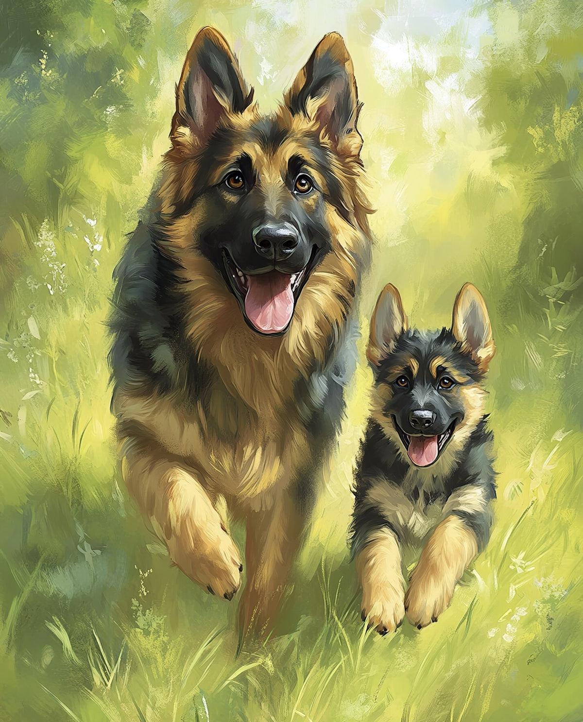 German Shepherd Dog Puppy Panel 35.5" David Textiles Cotton Fabric DT-AL-7113-5C-1