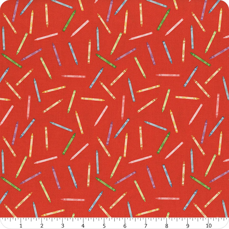 Get Your Cray-on with Crayola Crayons Red Riley Blake Designs Cotton Fabric