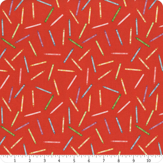Get Your Cray-on with Crayola Crayons Red Riley Blake Designs Cotton Fabric