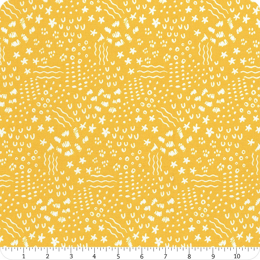 Get Your Cray-on with Crayola Doodle Yellow Riley Blake Designs Cotton Fabric