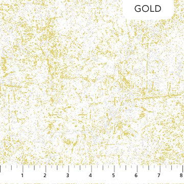 Glisten Luxe Metallic Gold White Patrick Lose Northcott Cotton Fabric NC-10333M-11