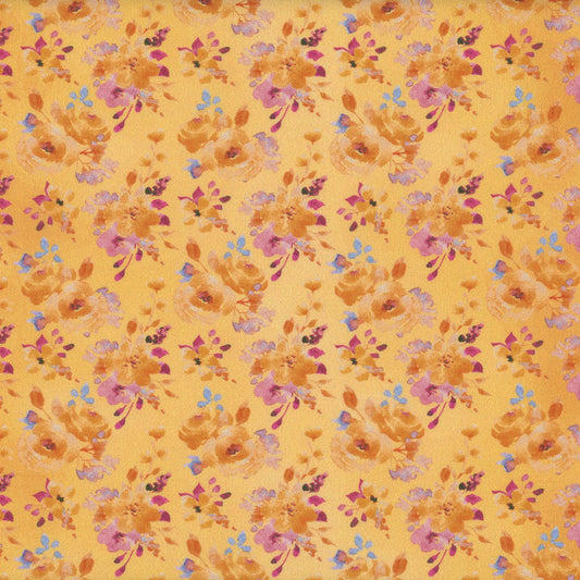 Glorious Garden Roses Orange Kathleen Winslow Gardner In the Beginning Fabrics Cotton Fabric ITB-12GAR-1