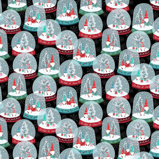 Gnome Christmas Gnome Snow Globe Multi Timeless Treasures Cotton Fabric TT-HOLIDAY-CD2030-Multi