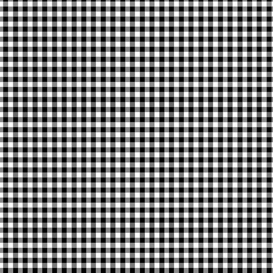Gnome the Holidays Check Plaid Black Gail Cadden Timeless Treasures Cotton Fabric