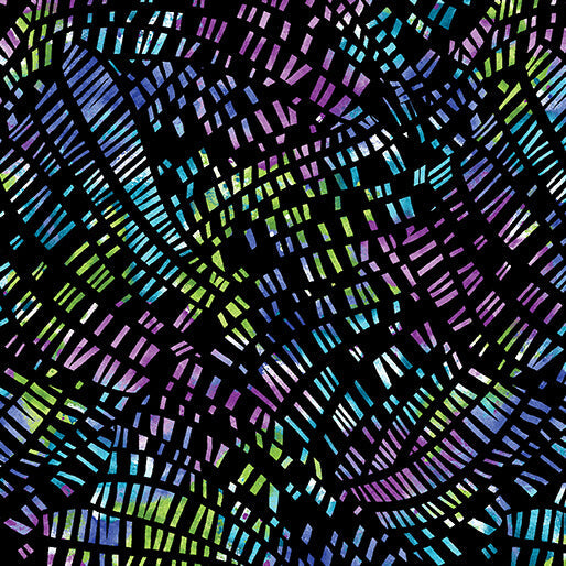 Go with the Flow Mosaic Flow Black Multi Ann Lauer Benartex Quilting Fabric BE-16746-12