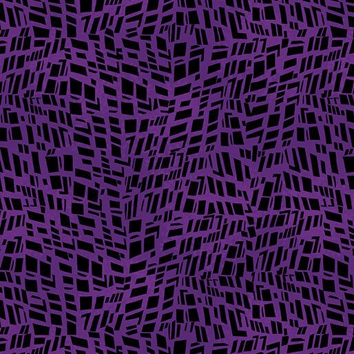 Go with the Flow Mosaic Shards Dark Purple Ann Lauer Benartex Quilting Fabric BE-16744-65