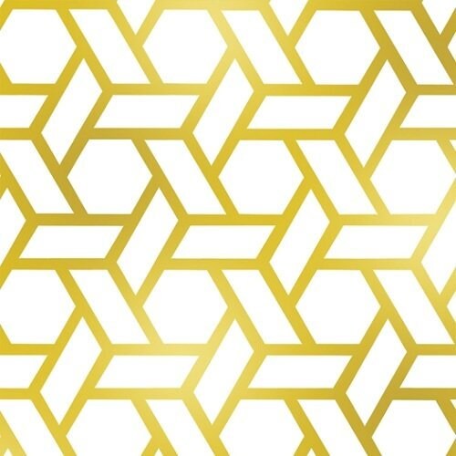 Gold and White Soho Hexagon Quilting Treasures Cotton Fabric