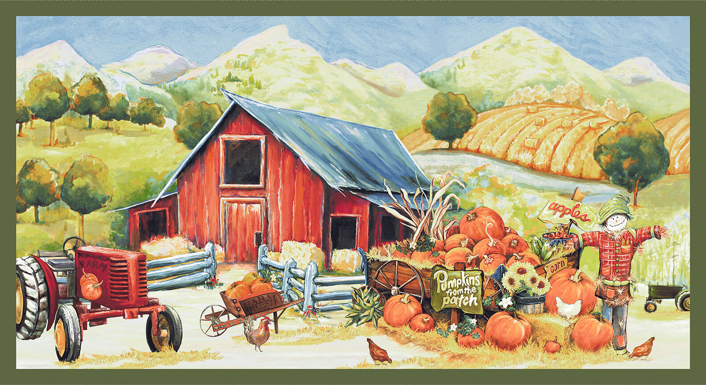 Golden Days Harvest Panel 24" D DonFrancisco Blank Quilting Cotton Fabric BQ 2273P-33
