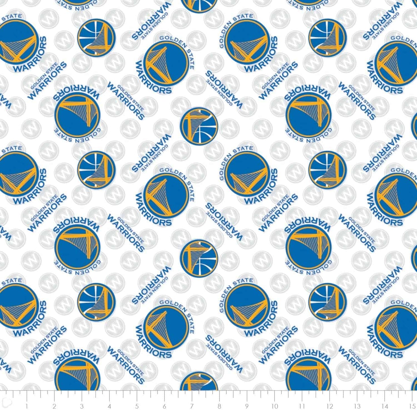 Golden State Warriors NBA Basketball Tossed Camelot Cotton Fabric CF-83GSW00002