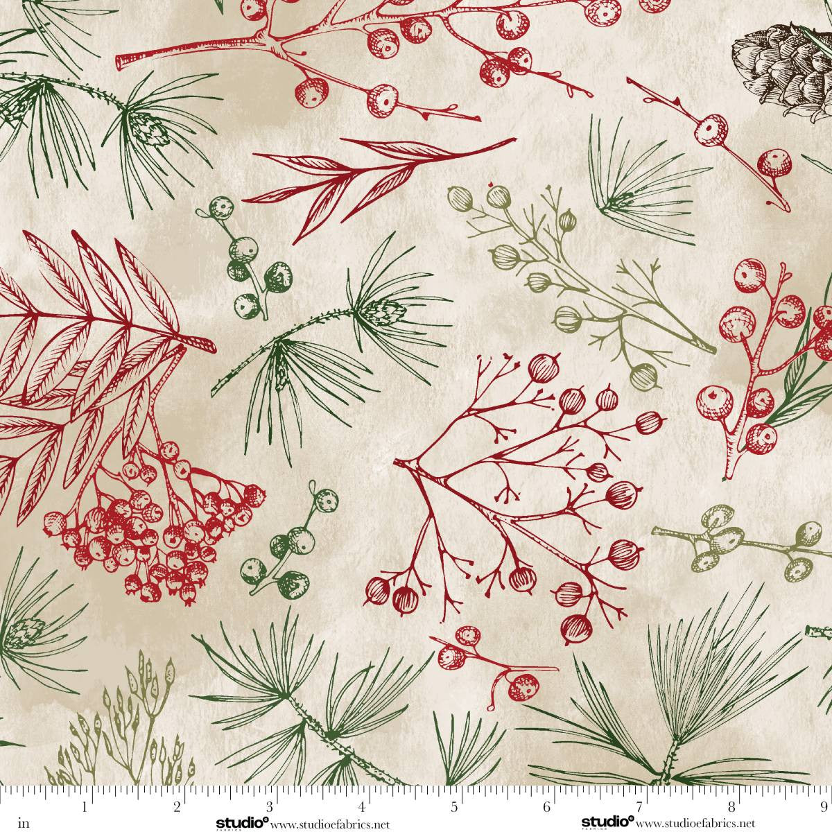 Good Natured 108" Wide Back Tree Bits Cream Funny Girl Cotton Fabric SE-8857-102