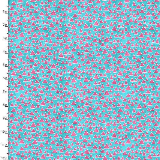 Good Vibes Triangles Turquoise Courtney Morgenstern 3 Wishes Cotton Fabric