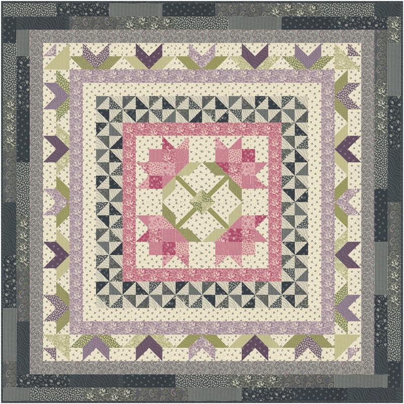 Goodnight Irene Lilacs and Roses Quilt Kit 45" x 45" Betsy Chutchian Moda Cotton Fabric MD-KIT31700