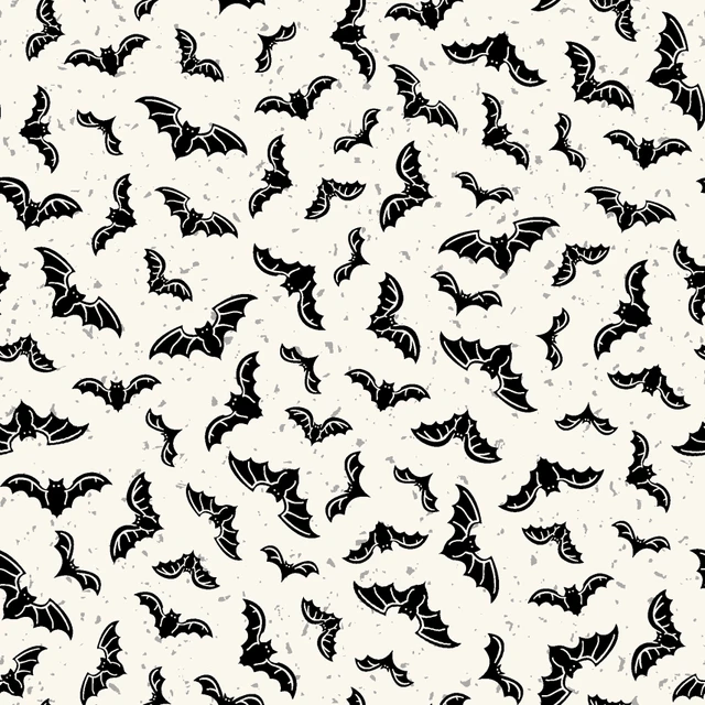 Goth Gardens Flying Bats White Maywood Studio Cotton Fabric MS-MAS10854-W | US Fabric Shop