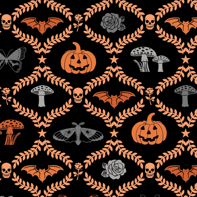 Goth Gardens Goth Vines Black Maywood Studio Cotton Fabric MS-MAS10851-J | US Fabric Shop