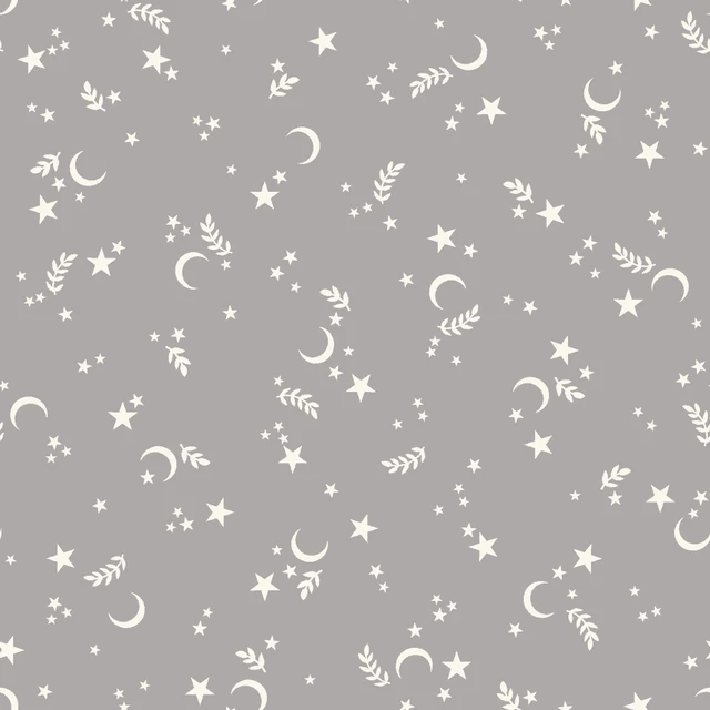 Goth Gardens Stars and Moons Grey Maywood Studio Cotton Fabric MS-MAS10855-K | US Fabric Shop